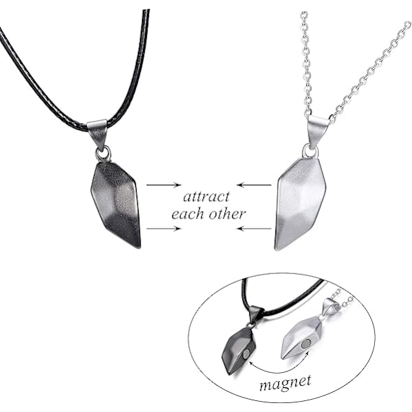 #Magneettipari-kaulakoru Erottuva Sydänpalapeliriipus Yin Yang Pe#
