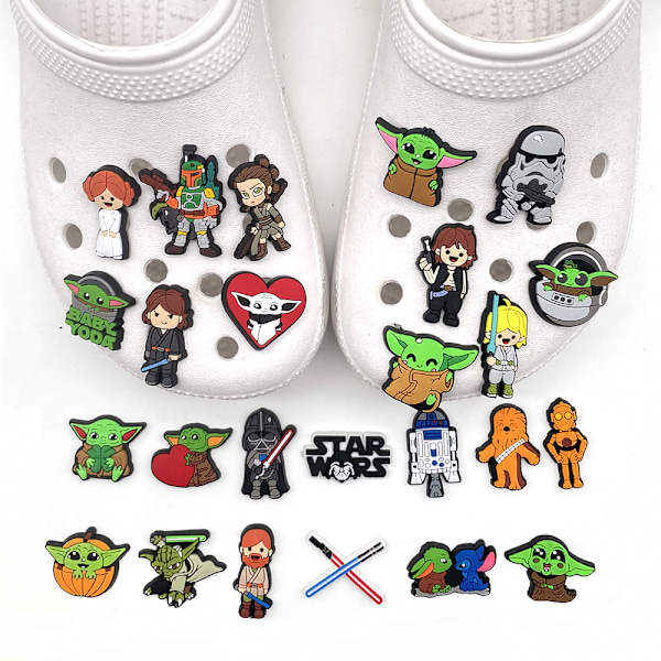 #25 Stykker 3D Clog-Sandaler Pynt, Sko Charms, Søde Sko Pynt#