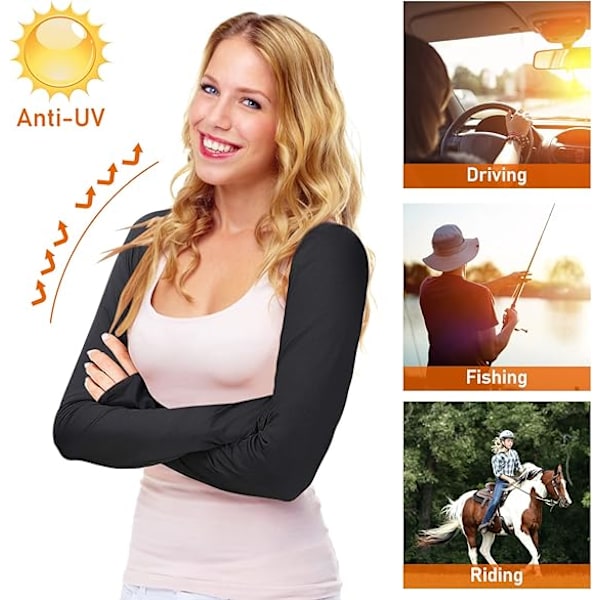 #1 Kølende Shawl Arm Sleeve med Fingerhul Solbeskyttelse#