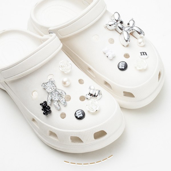 #15 Stykker 3D Klogsandaler Pynt, Sko Charms, Søde Sko Pynt