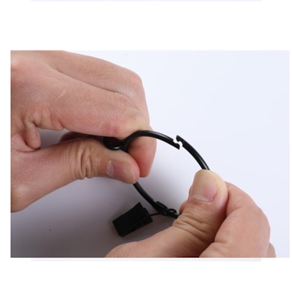 Gardinklippringar 4,5 cm, Set om 7, Svart Hängande Gardinklipp