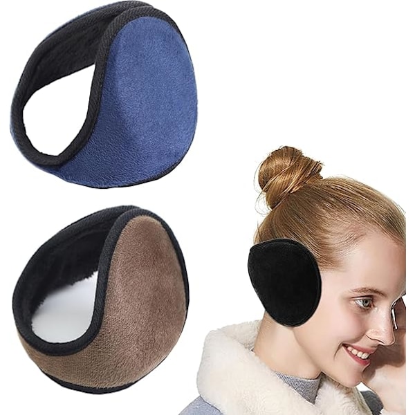 #2 Par Ørevarmere, Foldbare og Elastiske Fleece Ørevarmere, Vinter#