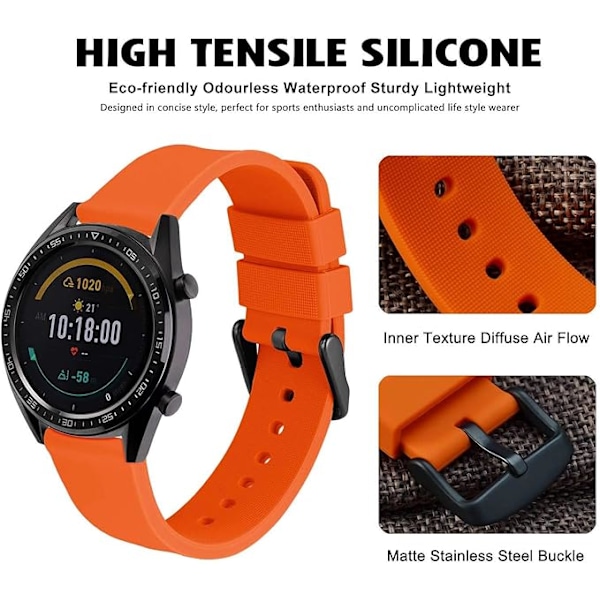 Silikonarmband med orange spänne, snabb utbytesfunktion
