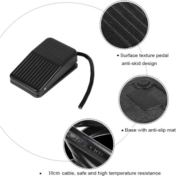 #220V/380V Fodkontakt af Plastik til Digital Til/Fra Kontrol - 10cm Sort #