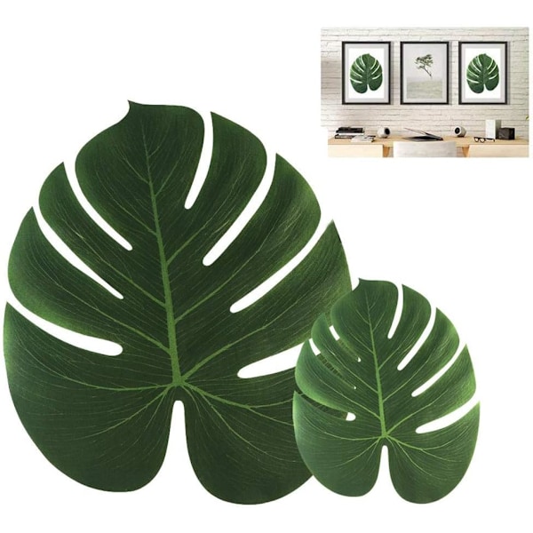 24 stk. Kunstige Bløde Palmblade Blad Simulering Tropiske Planter