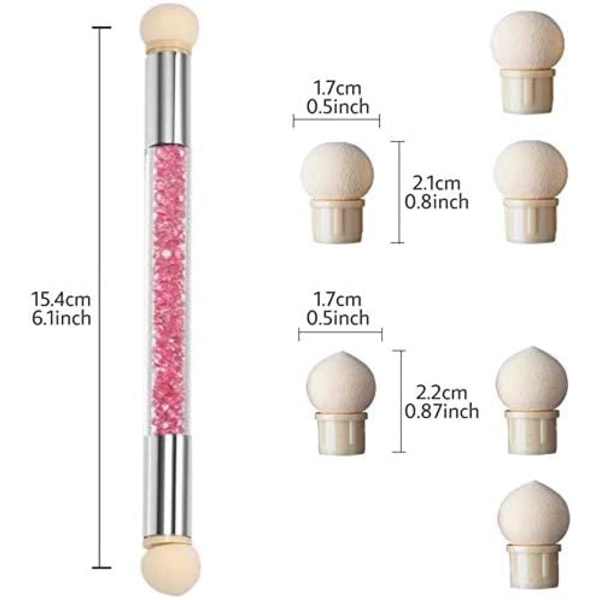 #Dobbeltsidet Svampbørste - Tilfeldige Farger, Neglelakk Gradient R#