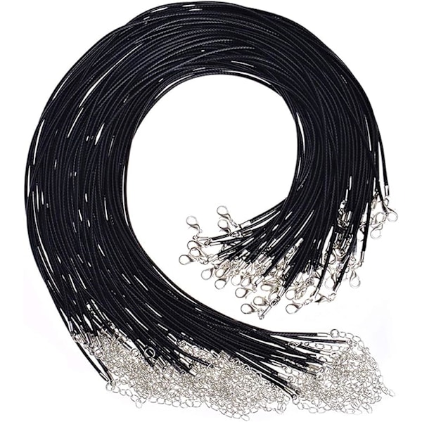 #40 st Wax Necklace Cord Artificiellt Läder Necklace Cord Flätad#