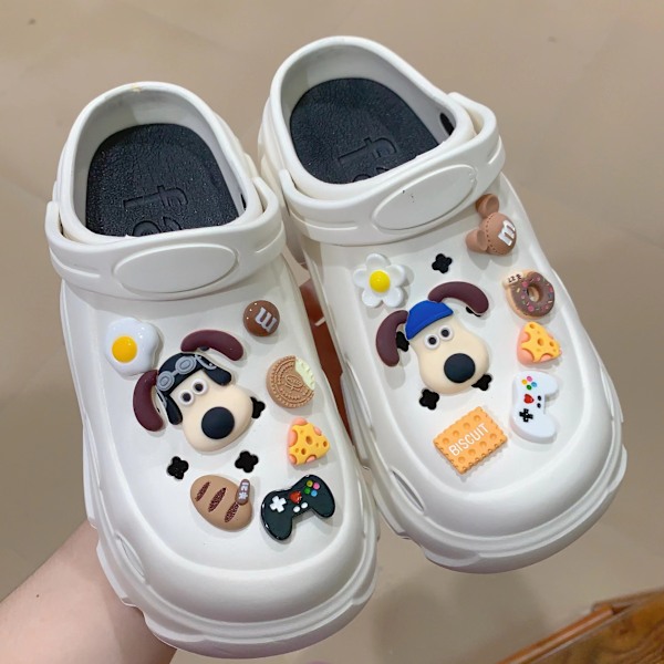 14 st 3D Clog-Sandaler Smycken (Cartoon Valp), Skocharm, Cu#