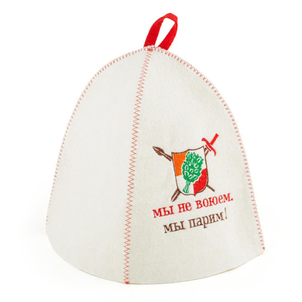 #Naturligt Textilbastuhatt Vit - ekologiska ullfilt hattar - Skydda#