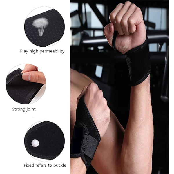 2 st Handledsband Sport - Justerbart Karpaltunnelsstöd