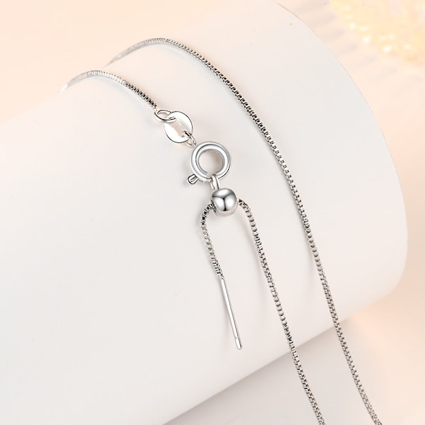 #Hvidguld kæde [0,8 mm tyk 45 cm lang - Halskæde - Kobberkæde#