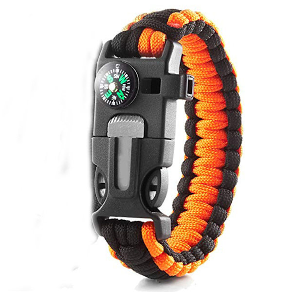 Överlevnadsarmband, Överlevnads Paracord-kit med Kompass, Visselpipa