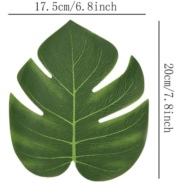24 Pakk Kunstige Tropiske Blad for Hawaiiansk Fest (Luau) 8 Tommer