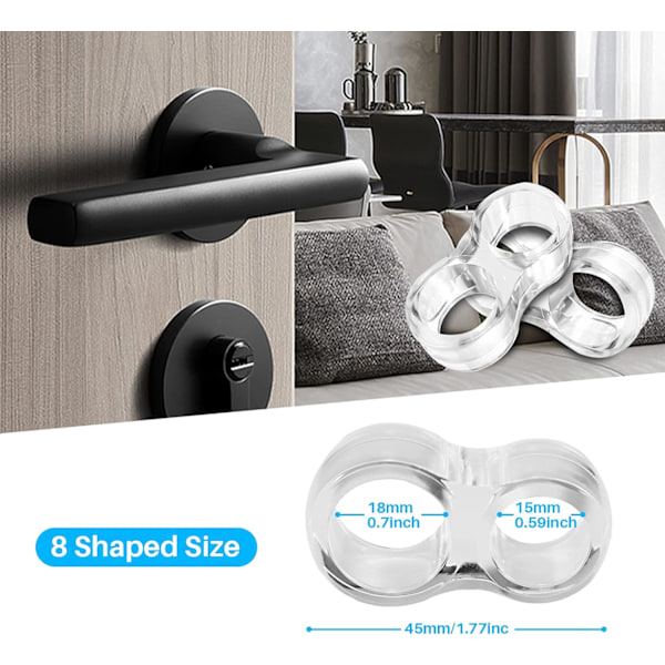 Dørstoppere 10 stk PVC Dørhåndtak Stopper Dørstøtfanger Sili