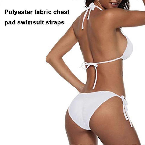Naisten kaksiosainen uimapuku Seksikäs uima-asu Halter String Kolmio Bikini Setssolid Värinen uimapuku Split Feminiininen Aistillinen Polyesterikangas Rintapehmuste Uima-asu