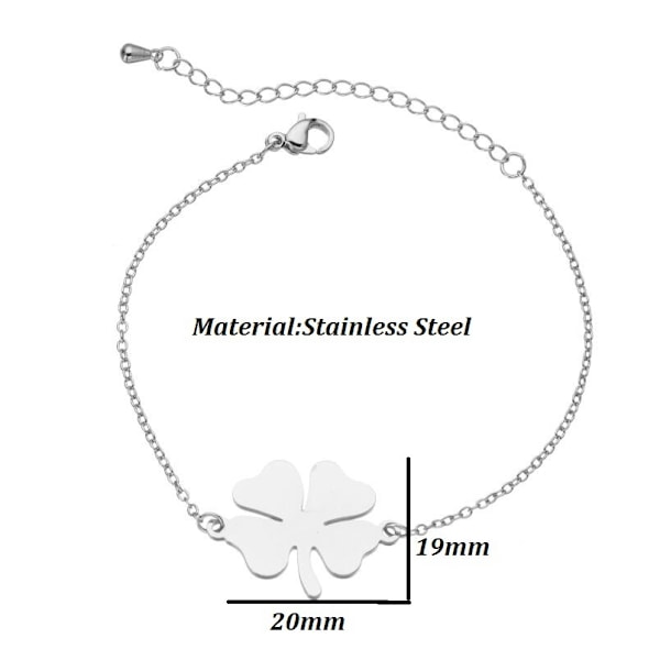 #Silverarmband Kvinna Symbol för Klöver Bringar Lycka i#