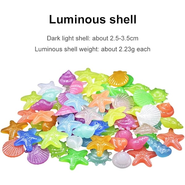 Glödstenar, 80 st Luminous Pebble Stenar Akvarium Dekoration