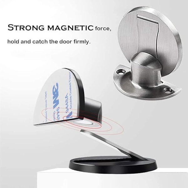 Magnetisk dørstopper, børstet satinnikkel magnetisk dørstopper