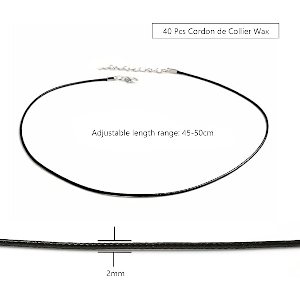 #40 st Wax Necklace Cord Artificiellt Läder Necklace Cord Flätad#