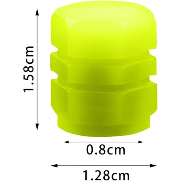#12 Pack Fluorescerande Däckventilkåpor, Universal Luminous#