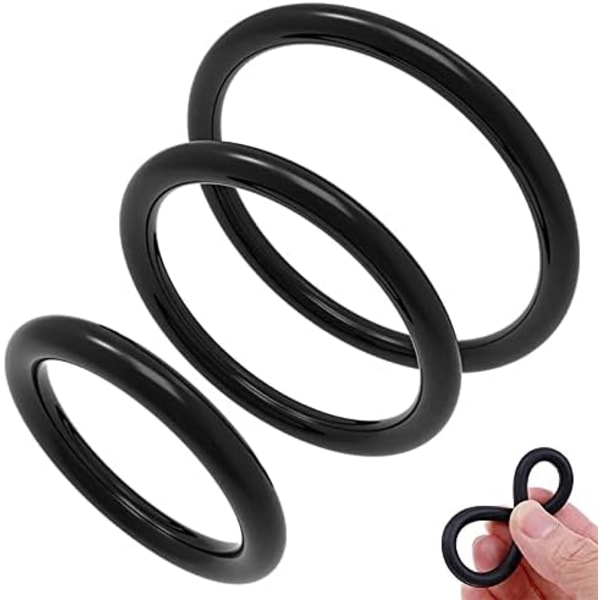 #3-delars ringset, låsring, för män (diameter 3cm, 4cm, 5cm)#