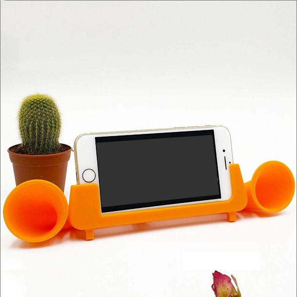 #Dubbel Högtalare Mobiltelefonhållare Silikon Högtalarförstärkare M#
