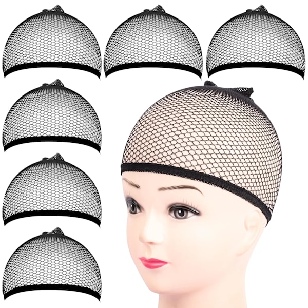 #6PCS Sort Mesh Hårnet, Lukket Ende Hårnet, Liner Wea#