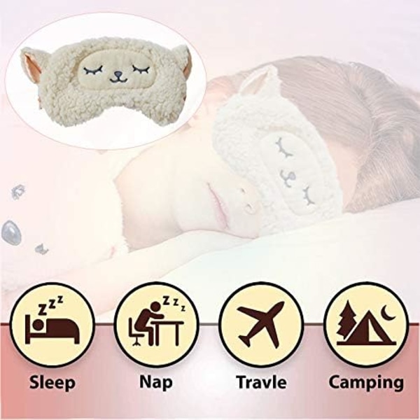 #(1 kpl Lammas) Lammasvillainen Eläin Unimask Pehmeä Silmämaski Peite#