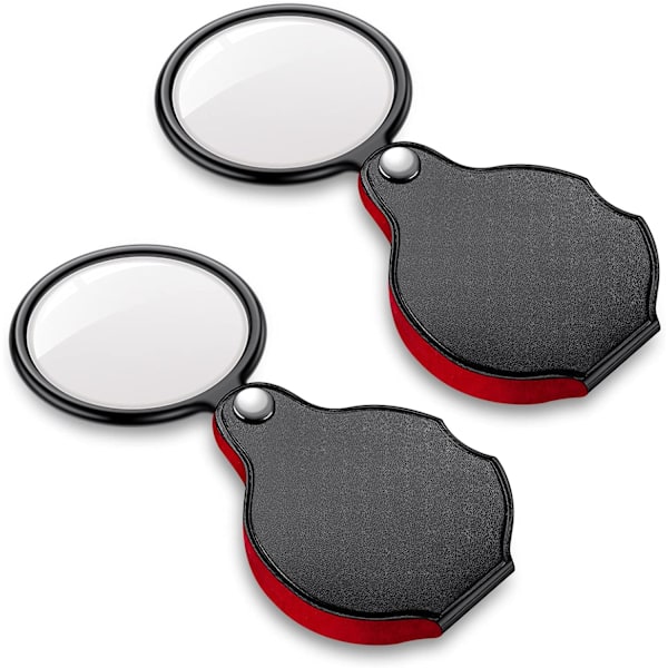 #2 stk. Opgraderet 10X Lille Forstørrelsesglas til Børn/Seniorer, Lomme#