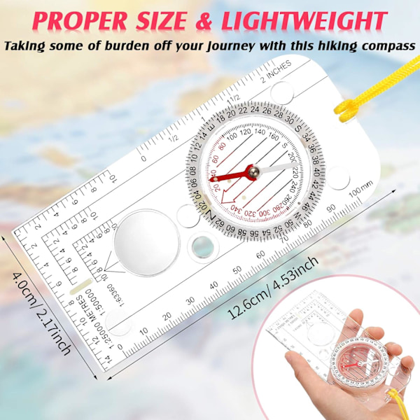 #(12.5 x 6.0cm) Navigointikompassi Orientointikompassi Polunlöytäjä#
