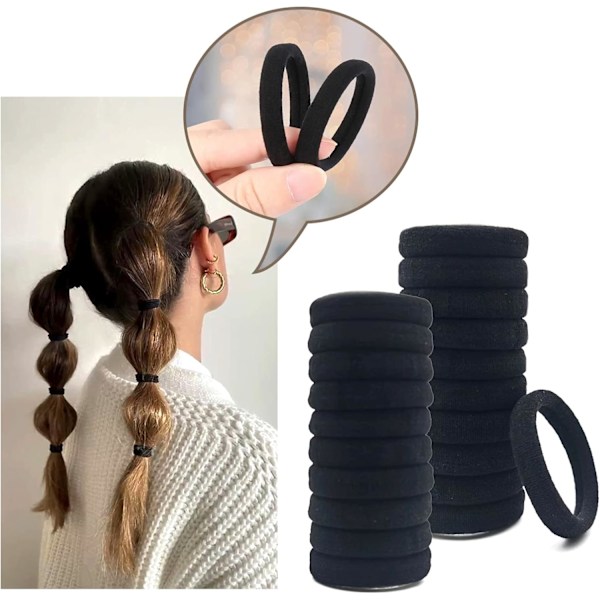 #Kvinders Wave Head, 20 Pakke Skadesfri Sorte Hårbånd, Bløde Hav#