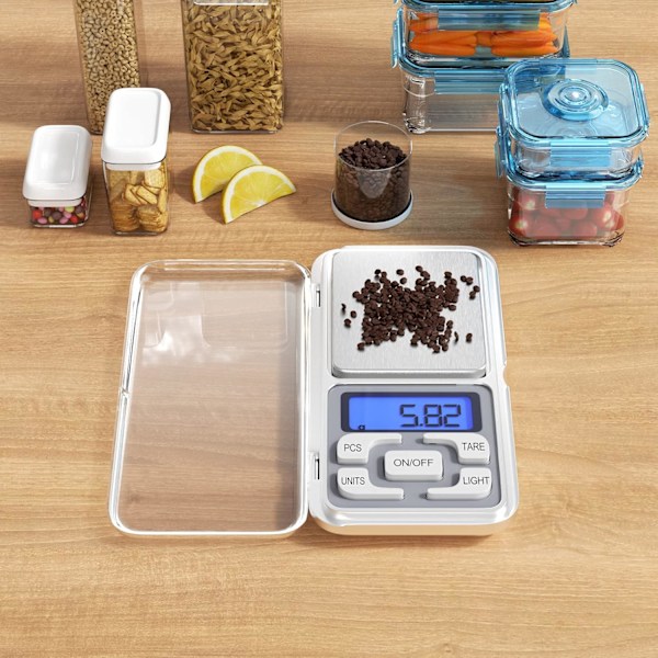 #Presisjonskjøkkenvekter, 0,01g-500g, Mini Multifunksjonell Matvekt#