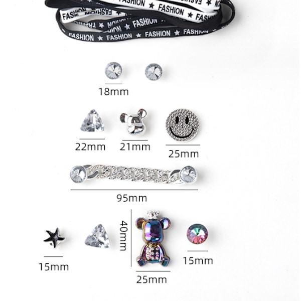 #12 Stykker 3D Klogsandaler Pynt, Sko Charms, Søde Sko Pynt#