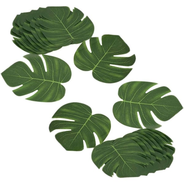 24 Pakk Kunstige Tropiske Blad for Hawaiiansk Fest (Luau) 8 Tommer