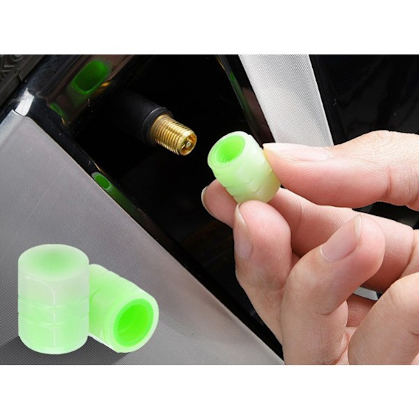 8 st. Fluorescerande Universal Lysande Däckventilkapslar #