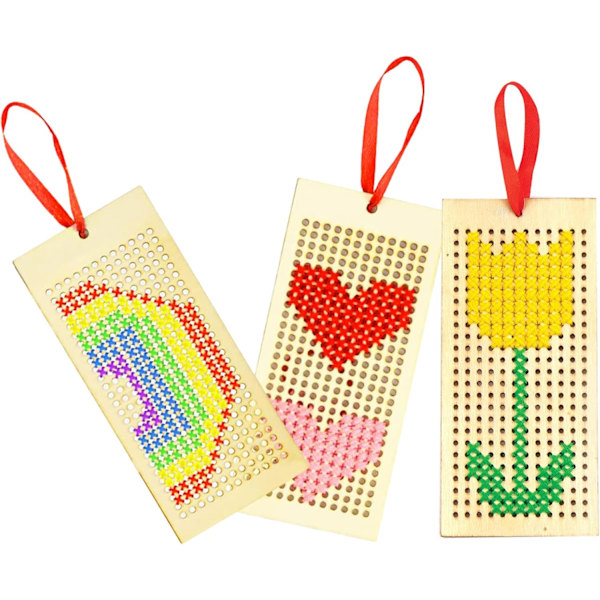 #Trä-korsstygn-bokmärkesset, 5-pack broderistartset#