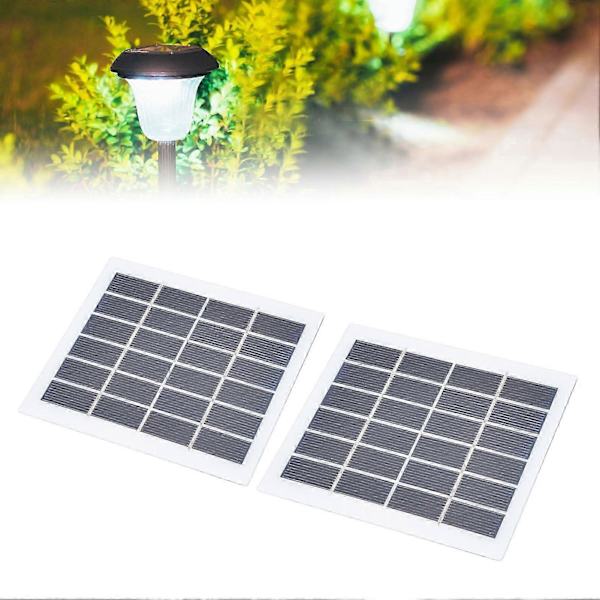 2 kpl Kannettava aurinkopaneeli 2w 6v Mini aurinkokennot Korkea muuntohyötysuhde kotitalouksien valaistusjärjestelmään