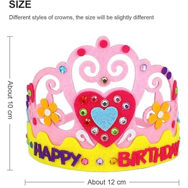 #Kreativ fritid Barne-DIY-krone 4 deler, Prinsesse Tiara Ti#