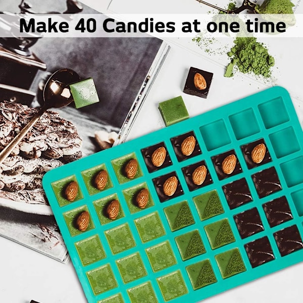 Silikone chokoladeforme 40 firkantede hulrum og brownie til hjemmet