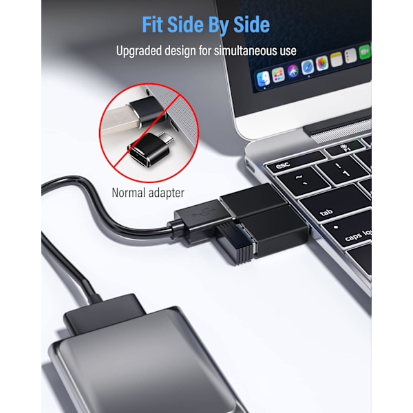 USB-C - USB 3.1 OTG-sovitin (3 kpl), USB Type C uros - USB A