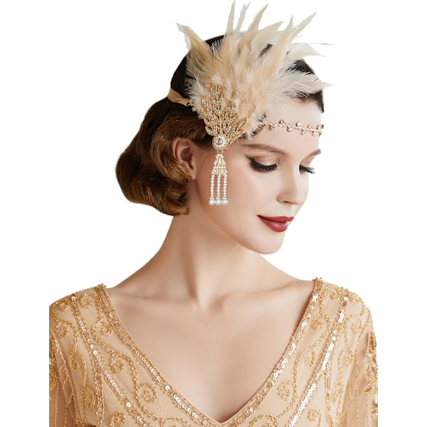 1920'er Gatsby Fjerhovedbånd Fjerkrone Gatsby Flapper Tilbehør