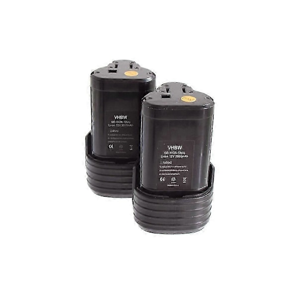 2x Batteri Ersättning för Worx WA3503, WA3509 för Verktyg (2000 mAh, Li-Ion, 12 V)