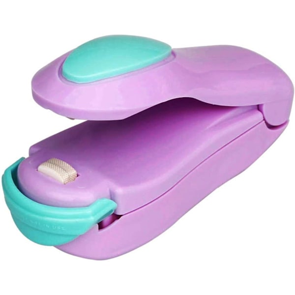 #Mini bærbar varmeforsegler (Lilla), plastposeforsegling maskin,#
