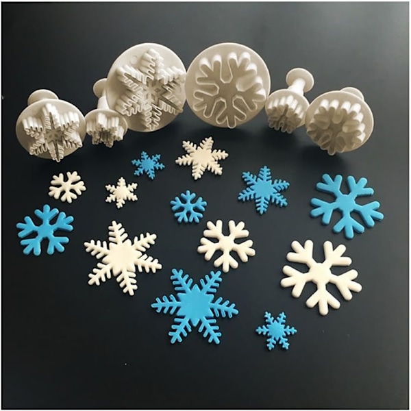 Set med 6 snöflingeskakutsformar