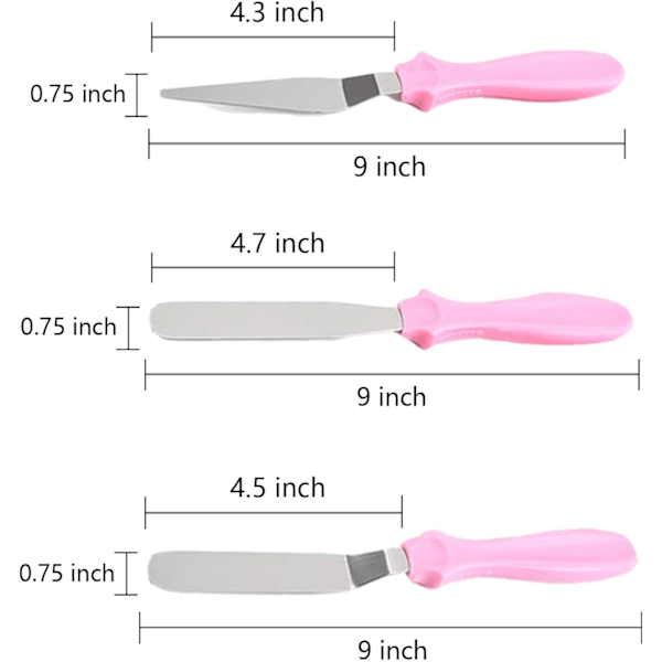 Kakkulastan joukko, ruostumaton teräs ja muovi, #Icing Spatulas Set Stainless Steel Plastic Cake Spatulas for Cre#