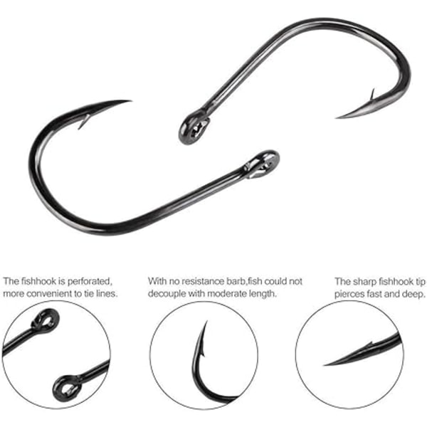 Cirkelformade Fiskekrokar med Plastask, set med 500 st, Kolstål