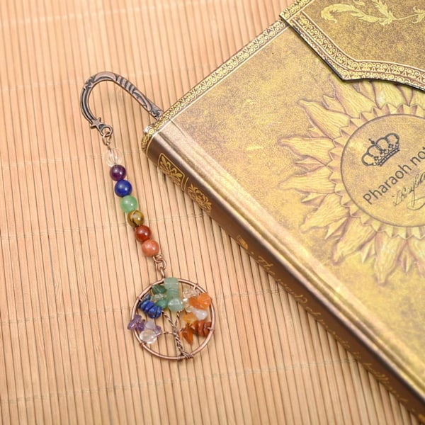 #Elämänpuu Chakra Metalli Kirjanmerkki Ripus 7Chakra Vint#