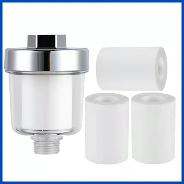 Duschvattenfilter, duschfilter med 3 utbytbara filterburkar