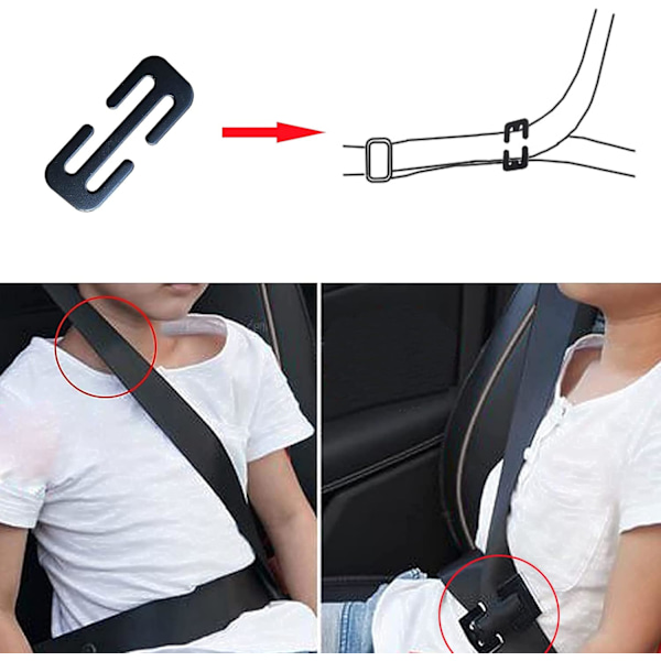#Metal Sælgurtjusterer, Auto Skulder Nakkestrop Positioner, U#