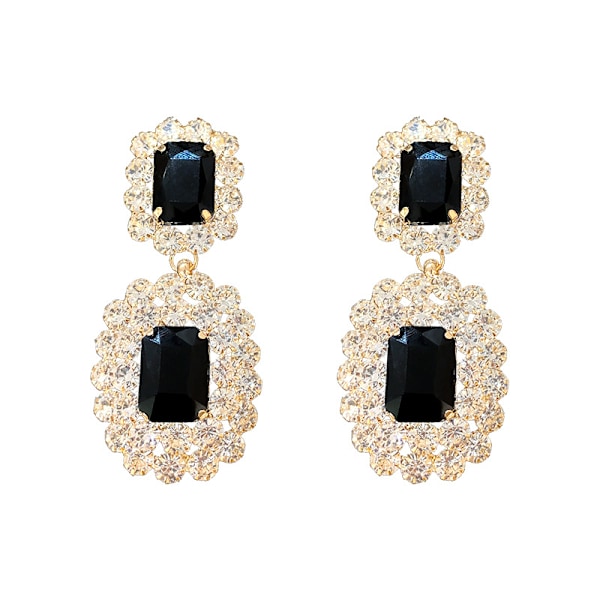 #1 par 925 sølv nåler overdrevne øredobber full diamant øredobber
